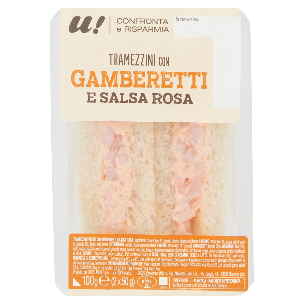 Tramezzini con Gamberi e Salsa Rosa, 100 g